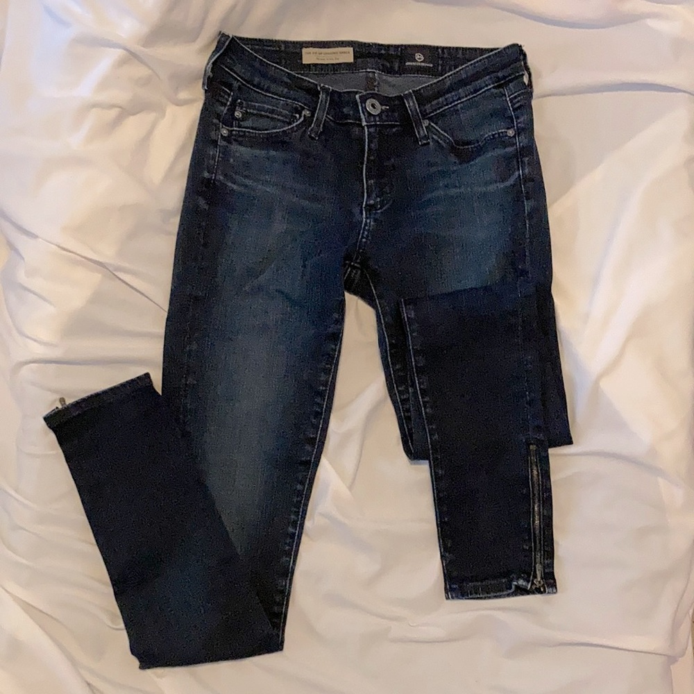 AG skinny ankle zip jean